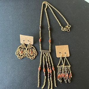 Lucky Brand necklace and earring (2 pair) set